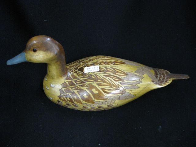 Appraisal: Collectors Carved Wooden Duck Decoy designed by Sallie Middleton long