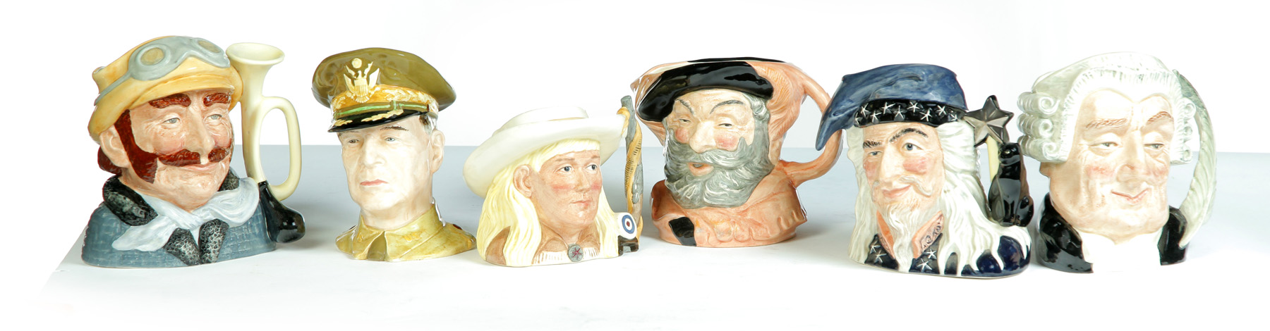 Appraisal: SIX ROYAL DOULTON CHARACTER JUGS England nd half- th century