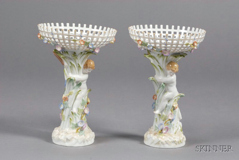 Appraisal: Pair of KPM Porcelain Compotes Germany late th early th