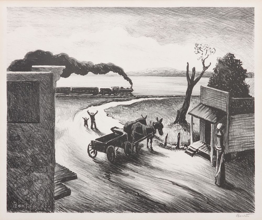 Appraisal: Thomas Hart Benton American - Edge of Town Thomas Hart