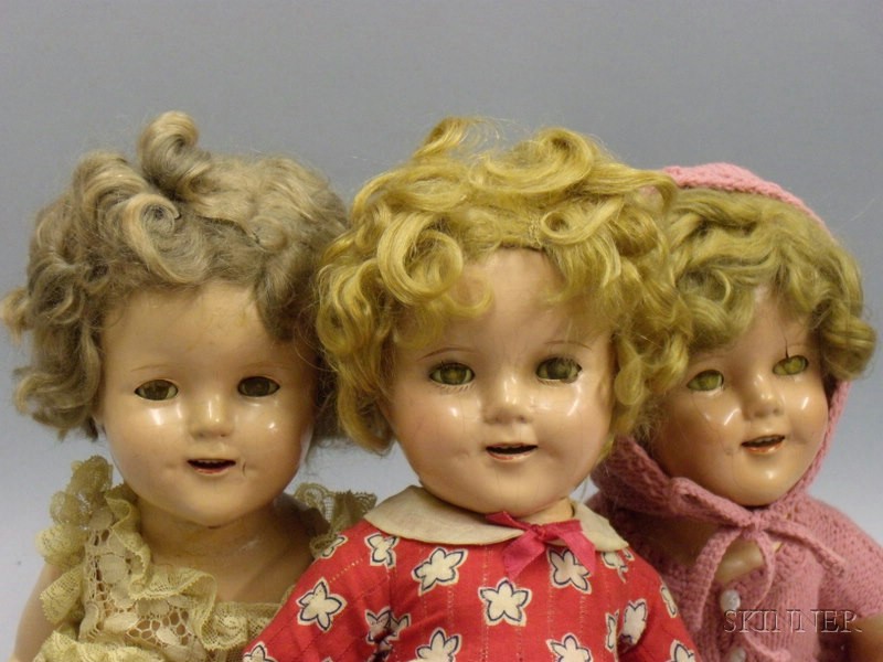 Appraisal: Three Ideal Composition Shirley Temple Dolls mid- s with open