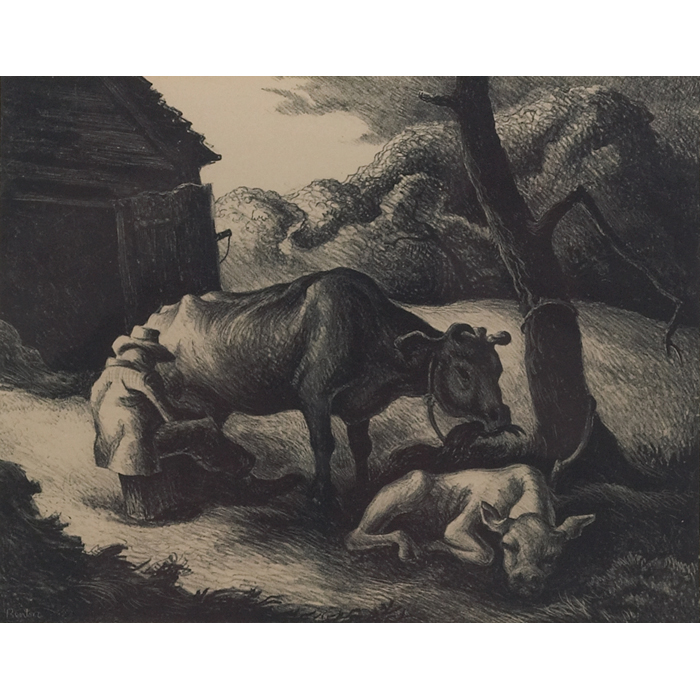 Appraisal: Thomas Hart Benton American - ''White Calf '' lithograph ''