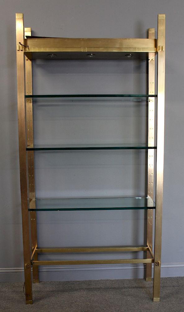 Appraisal: MIDCENTURY Paul M Jones Brass Etagere Nice patina heavy duty