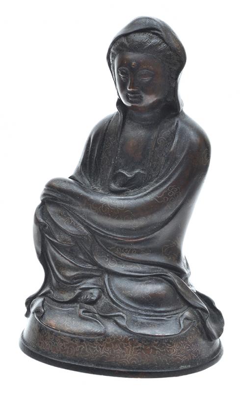 Appraisal: A MING STYLE BRONZE GUANYIN