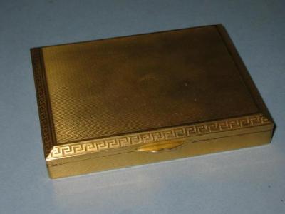 Appraisal: A CT GOLD CIGARETTE BOX of oblong form the whole