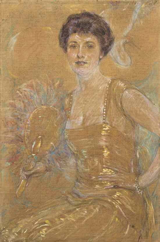 Appraisal: Robert Lewis Reid American - Lady with Fan oil on