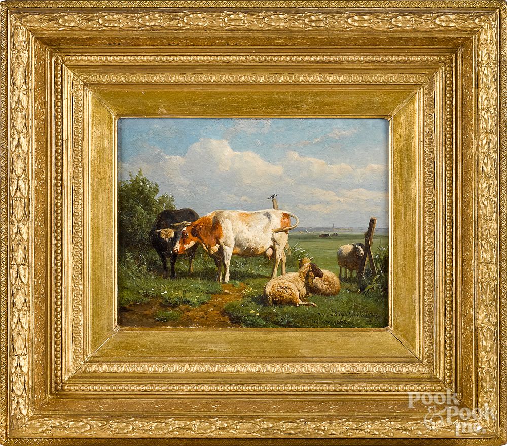 Appraisal: William Starkenborgh oil on panel landscape William Starkenborgh American mid