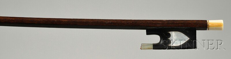 Appraisal: Nickel-mounted Violin Bow Knopf School the octagonal stick unstamped weight