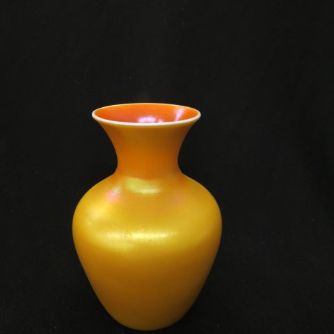 Appraisal: Imperial Lustre Art Glass Vase orange-yellow iridescent