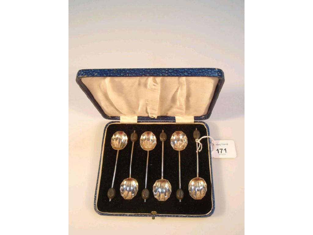 Appraisal: A set of six George V silver coffee spoons Sheffield