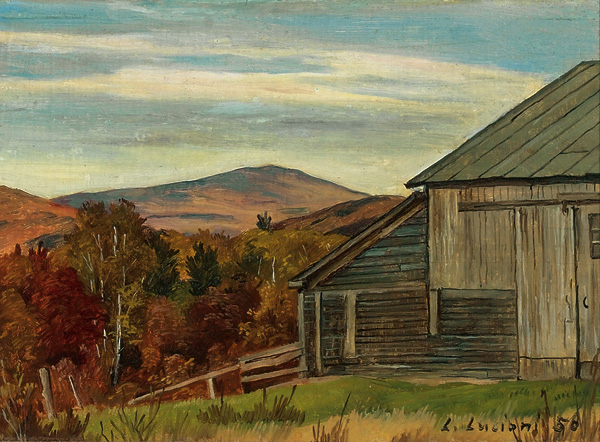 Appraisal: LUCIONI LUIGI American - The Barn in Autumn oil on