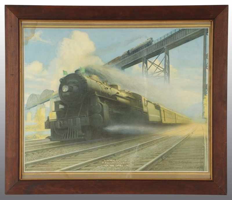 Appraisal: National Institution Train Print Description Framed Artwork done by Walter