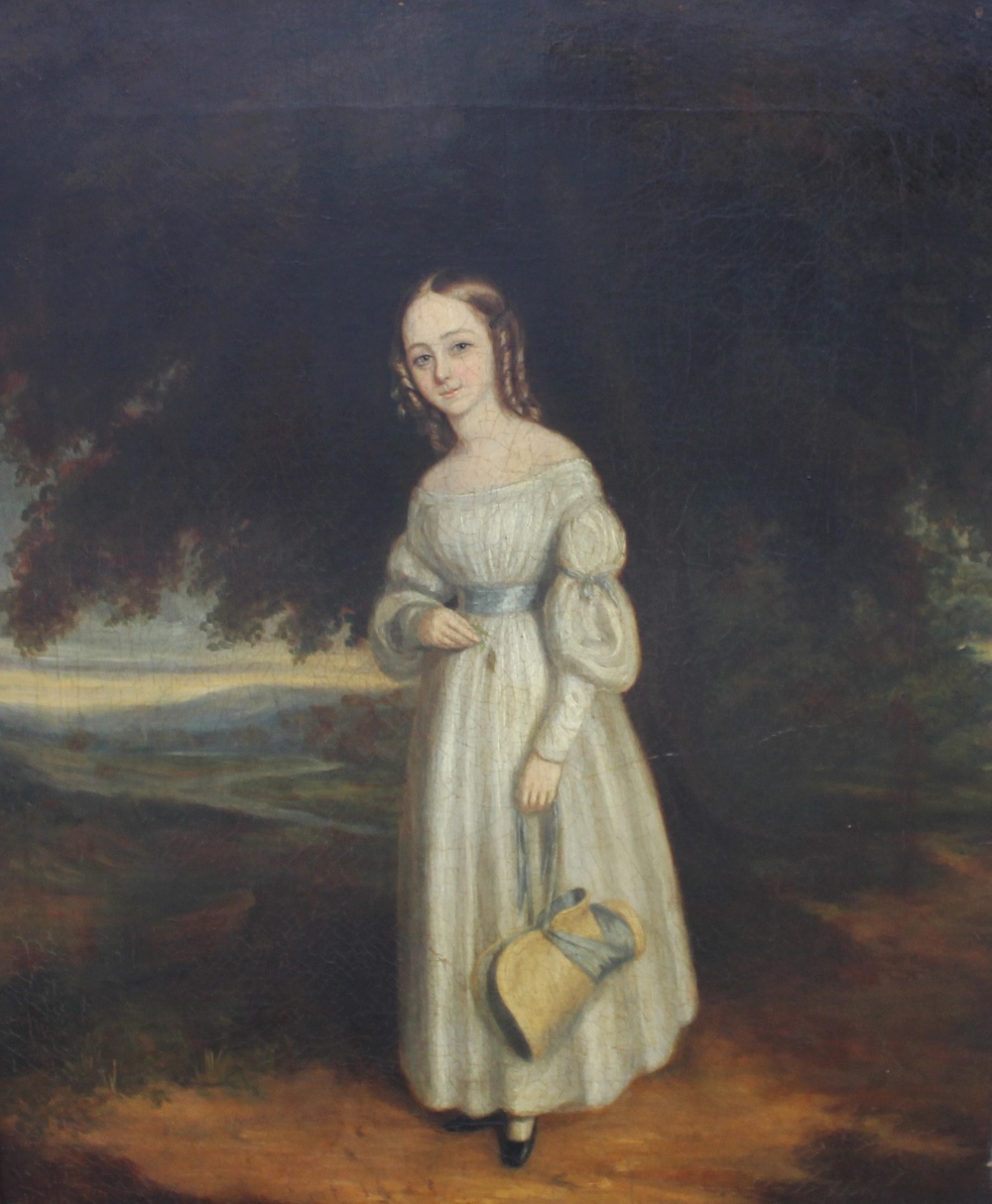 Appraisal: English School circa Portrait of a young girl in a