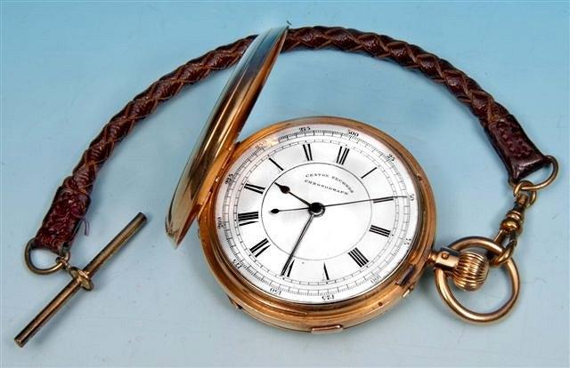 Appraisal: A Victorian ct gold centre seconds chronograph hunter pocket watch