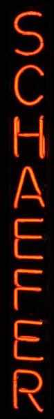 Appraisal: Schaefer Vertical Neon Sign Description s Neon mounted on a