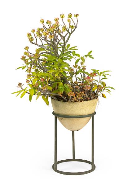 Appraisal: A Walter Lamb tubular bronze and fiberglass planter for Brown