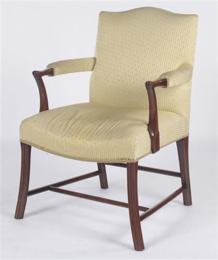 Appraisal: A Whytock Reid mahogany framed Cockpen style open armchair the