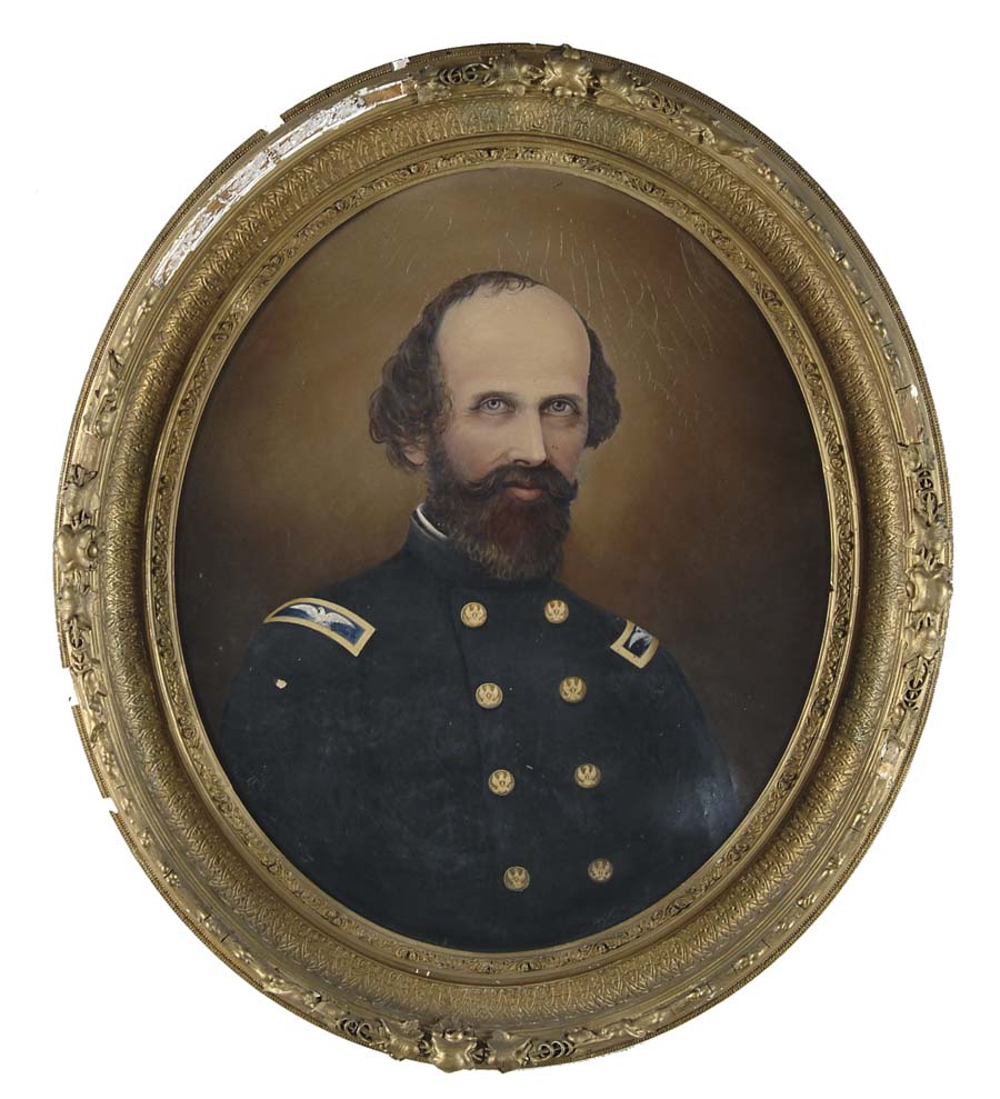 Appraisal: SPECTACULAR OVAL OIL ON CANVAS PORTRAIT OF COLONEL JOHN HENRY