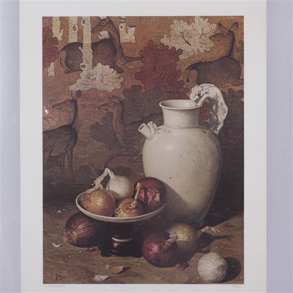 Appraisal: Frederik Grue American - Still life with Onions and Blanc