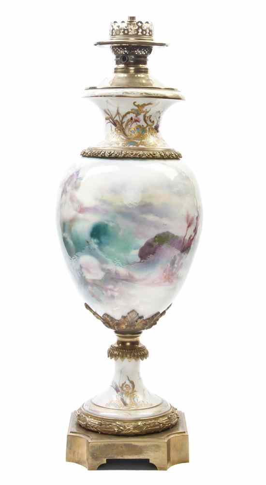 Appraisal: A Sevres Style Porcelain and Gilt Bronze Mounted Urn having