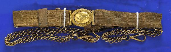 Appraisal: A militia officer's waist belt plate and sword beltcirca -