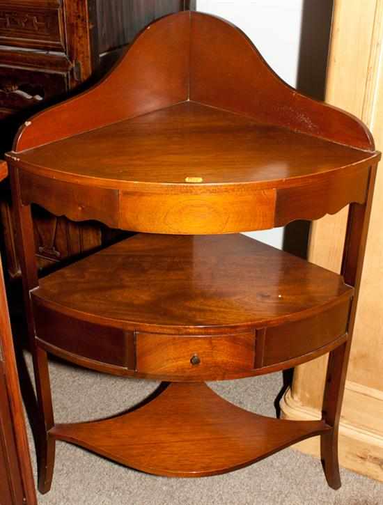 Appraisal: Federal style mahogany corner wash stand Estimate - All items