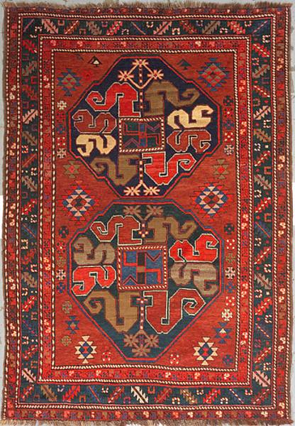 Appraisal: A Kazak rug Caucasus size Approximately ft in x ft