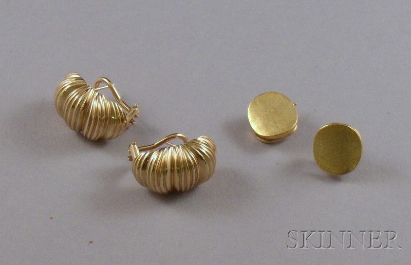 Appraisal: Pair of kt Gold Shrimp Earrings and a Pair of