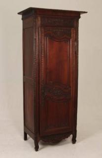 Appraisal: PETITE LOUIS XV CARVED WALNUT PROVINCIAL BONNETIERE PETITE LOUIS XV