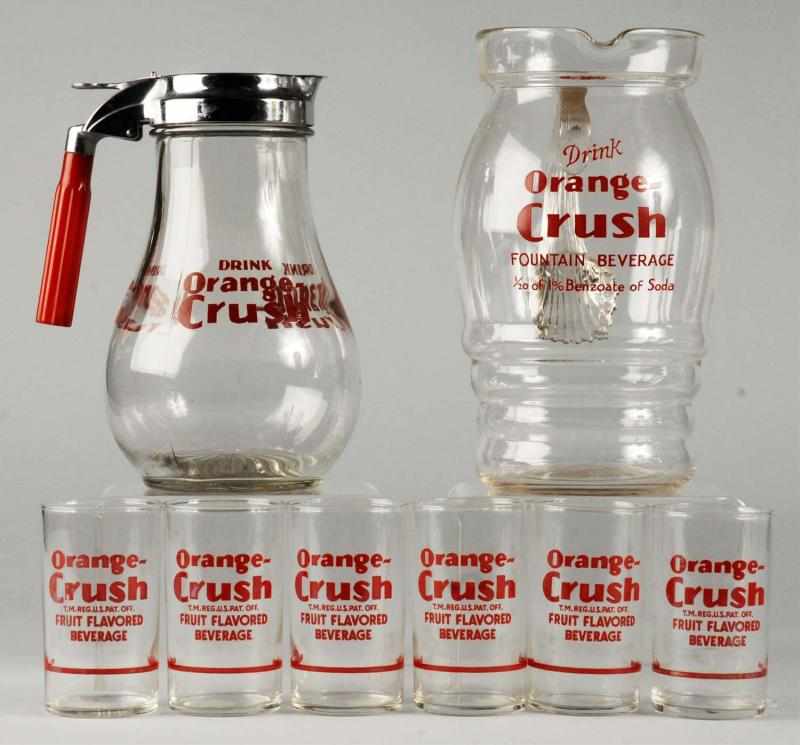 Appraisal: Orange Crush Restaurant Serving Set Description s Includes matching beverage