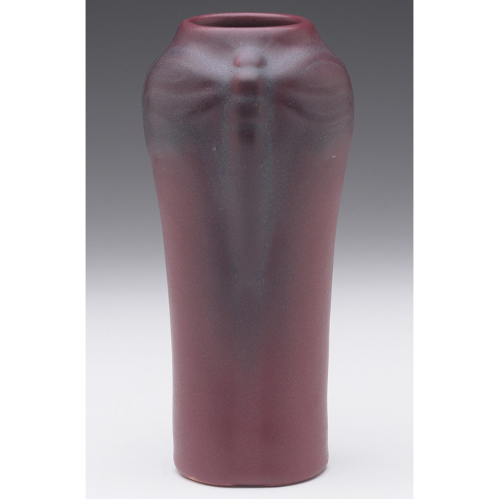 Appraisal: Van Briggle vase two dragonflies under a maroon and blue