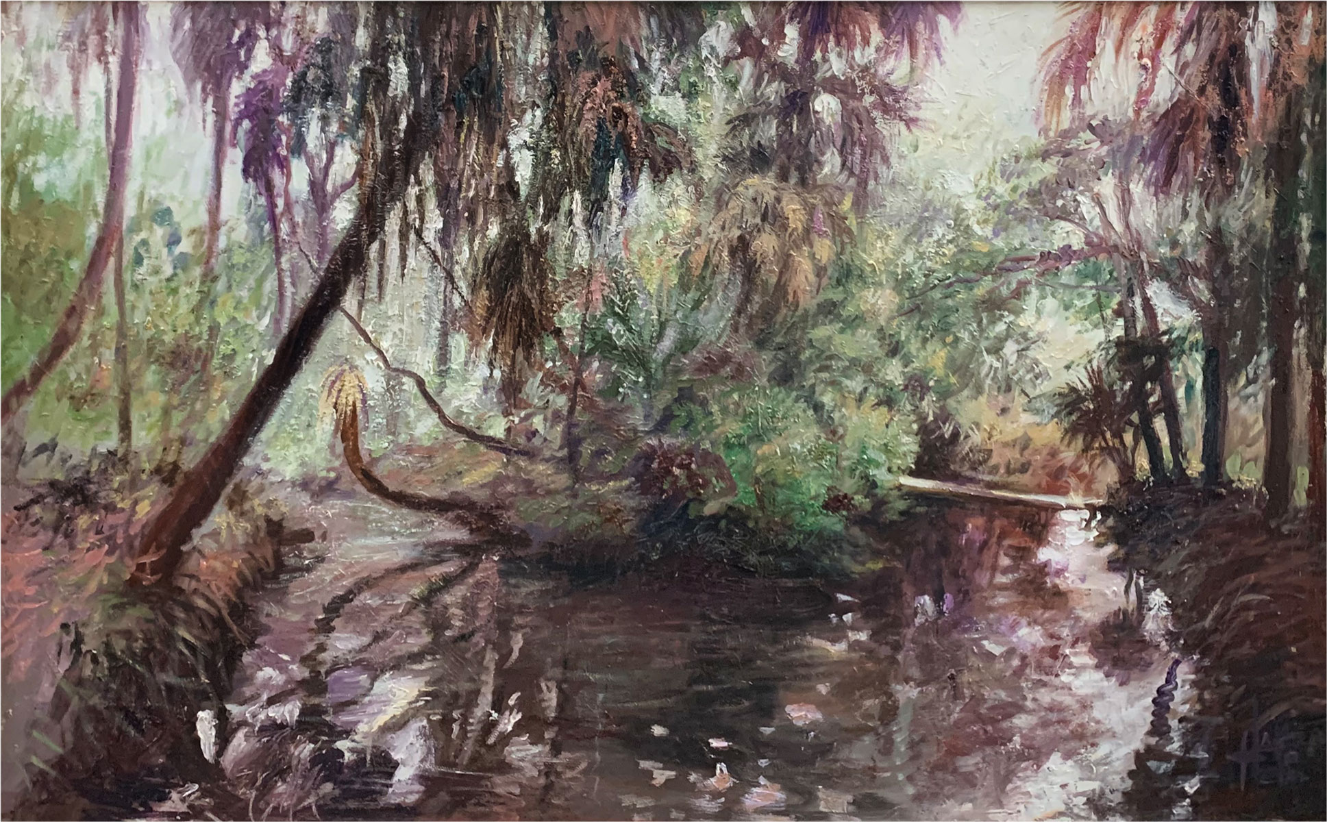 Appraisal: FINE PAINTING CROWLEY NATURE PRESERVE SARASOTA FLORIDA Oil Canvas ''