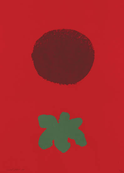 Appraisal: ADOLPH GOTTLIEB Red Ground Color screenprint x mm x inches