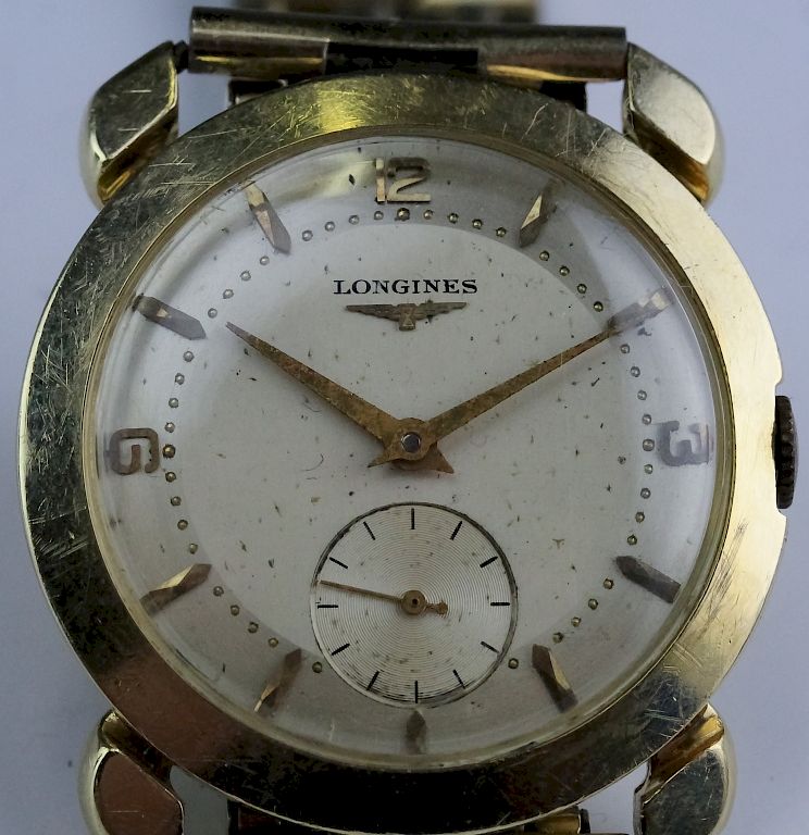 Appraisal: Working Men's Vintage K Longines Fancy Lug Watch Working Longines