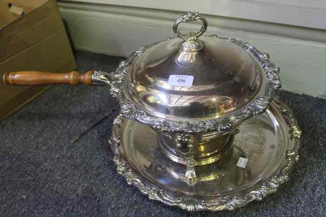 Appraisal: A SILVER PLATED CHAFING DISH in the Georgian style of