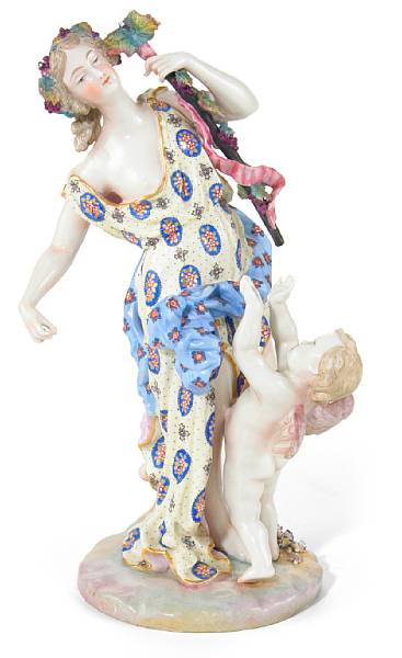 Appraisal: A German porcelain figural group early th century Modeled as