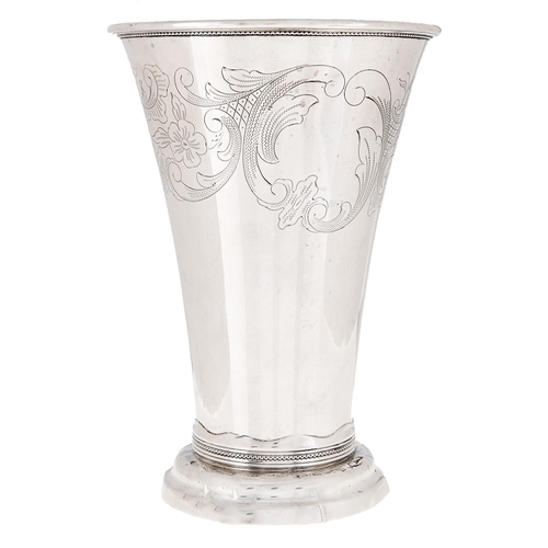 Appraisal: A Swedish silver vase in the form of a beaker