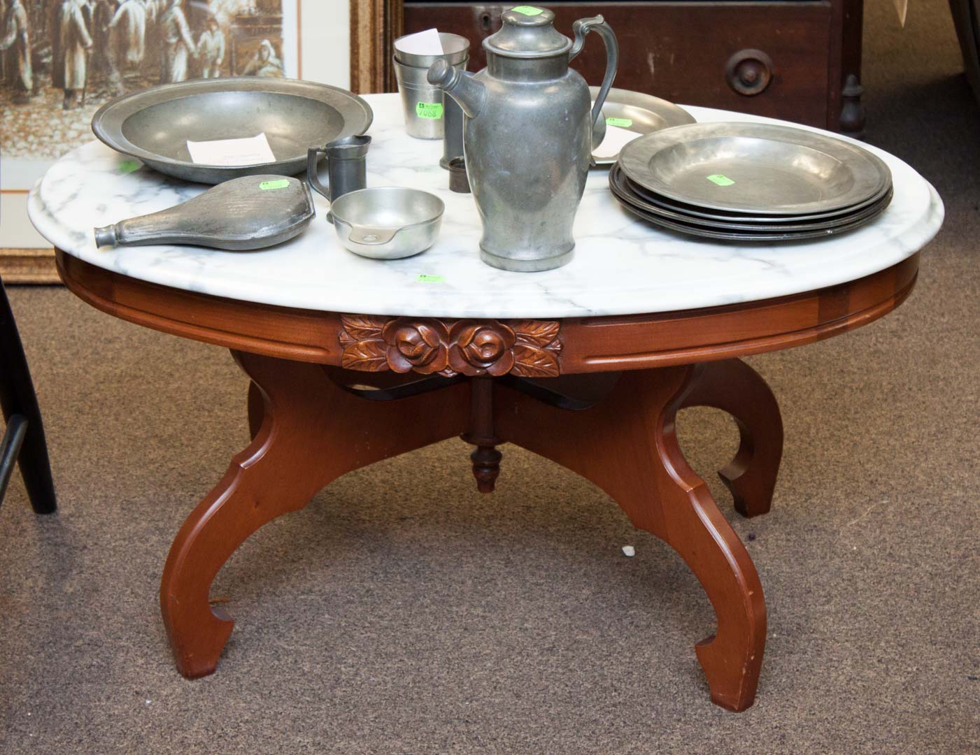 Appraisal: Victorian marble top coffee table