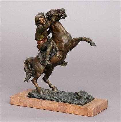 Appraisal: AUSTRIAN COLD PAINTED METAL EQUESTRIAN GROUP Impressed B within an