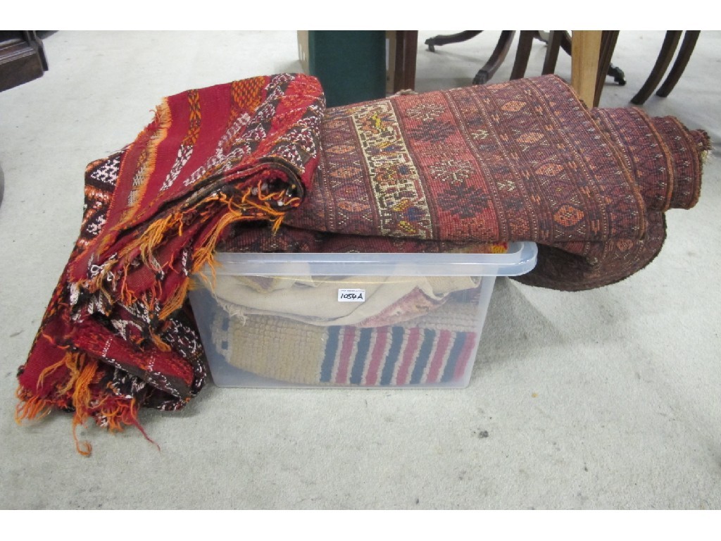 Appraisal: Box of assorted Persian and other floor rugs