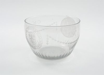 Appraisal: A rare dated Napoleonic commemorative glass rinser engraved with the