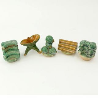 Appraisal: A Lot of Five Chinese Ming Dynasty Terracotta Funerary Food