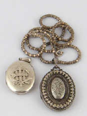 Appraisal: A Victorian silver locket and chain the locket hallmarked Birmingham