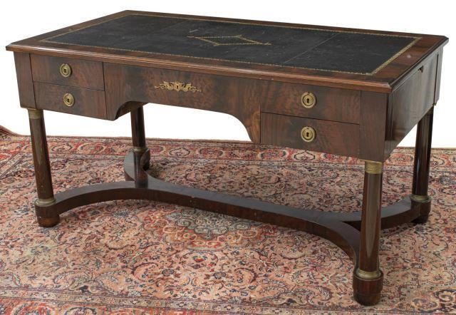 Appraisal: French Empire style mahogany writing desk early th c gilt