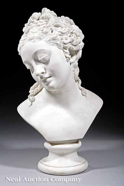 Appraisal: A Continental Bisque Porcelain Bust th c of a Classical