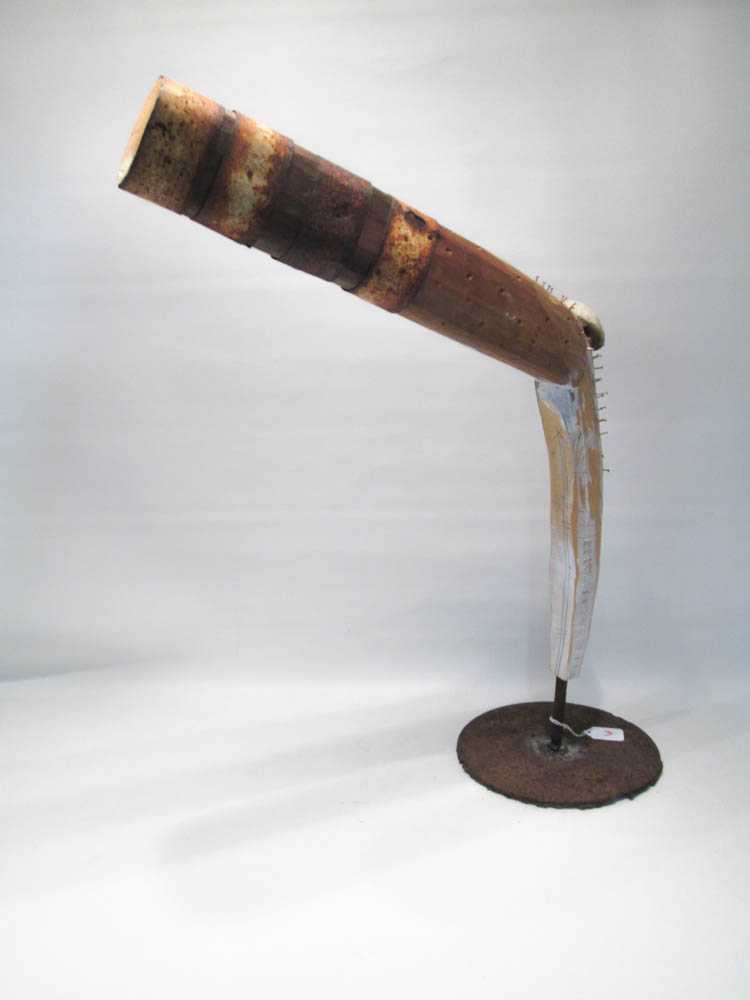 Appraisal: RICK BARTOW SCULPTURE Oregon - Leg carved wood with iron