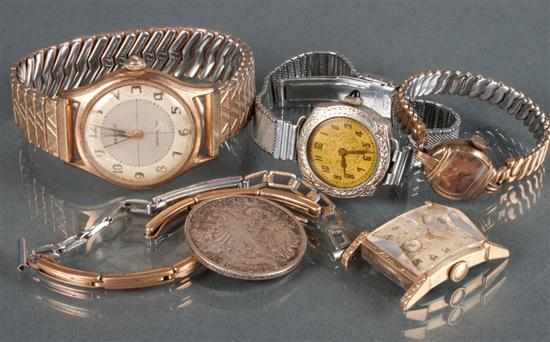 Appraisal: Group of gold-plated and silver watch accessories Estimate - Any