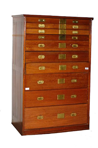 Appraisal: A Victorian walnut collector's cabinet height ft in width in