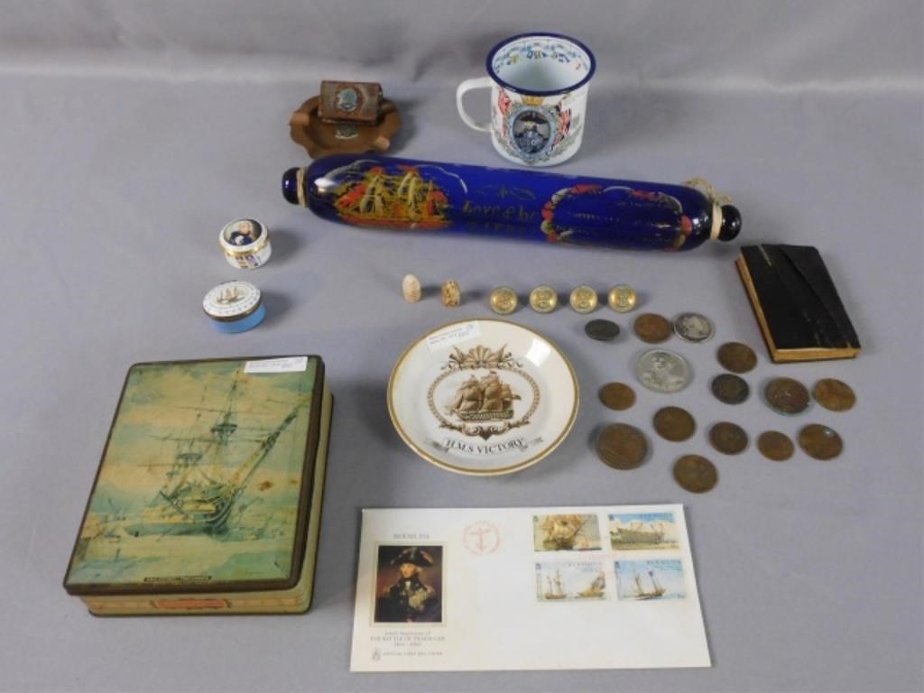 Appraisal: ROYAL NAVY AND LORD NELSON RELICS LOT OFapproximately pieces of