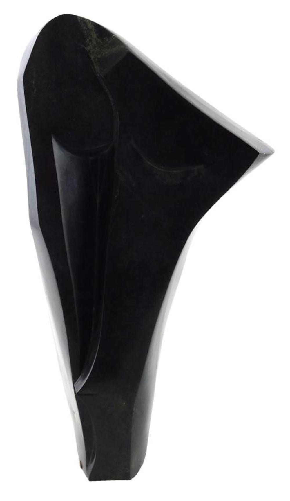 Appraisal: Nicholas Mukomberanwa Zimbabwe - Fashionable Woman carved black serpentine stone